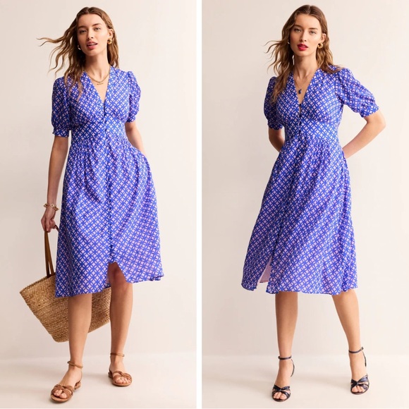 Elsa Crinkle Midi Tea Dress